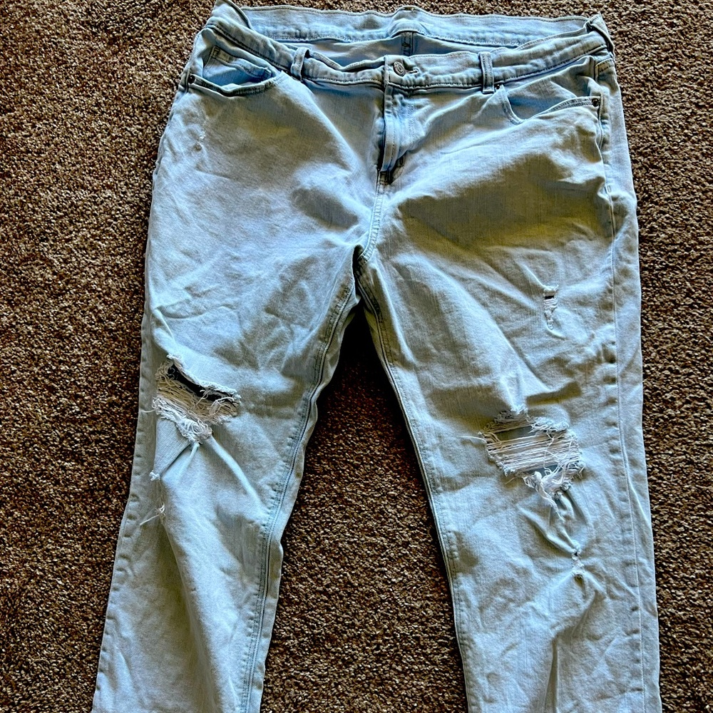distressed boyfriend jeans